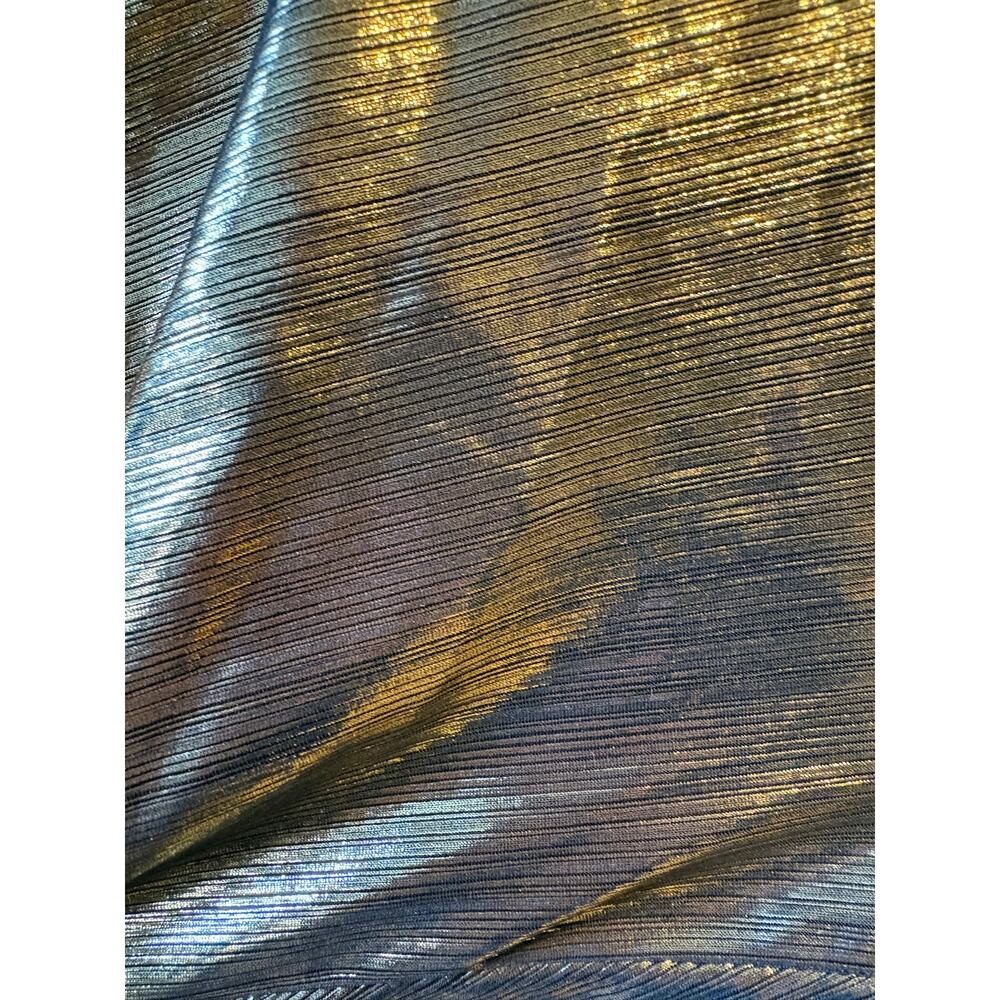 Ieena MacDuggal metallic liquid gold off the shoulder maxi gown size 12 - Picture 11 of 13